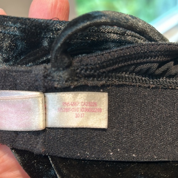 PINK Victoria's Secret Dark Green Velvet Bra Bralette Size Small Strappy Wicked - Picture 6 of 10